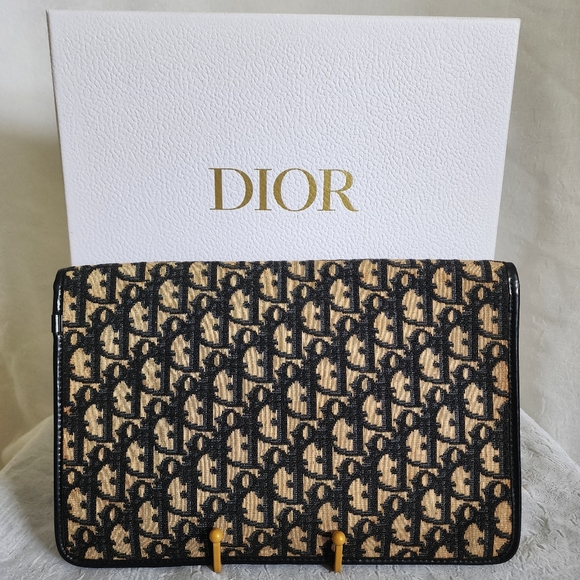Auth Dior 30 Montaigne Trotter Large Cloth Clutch - Picture 3 of 13